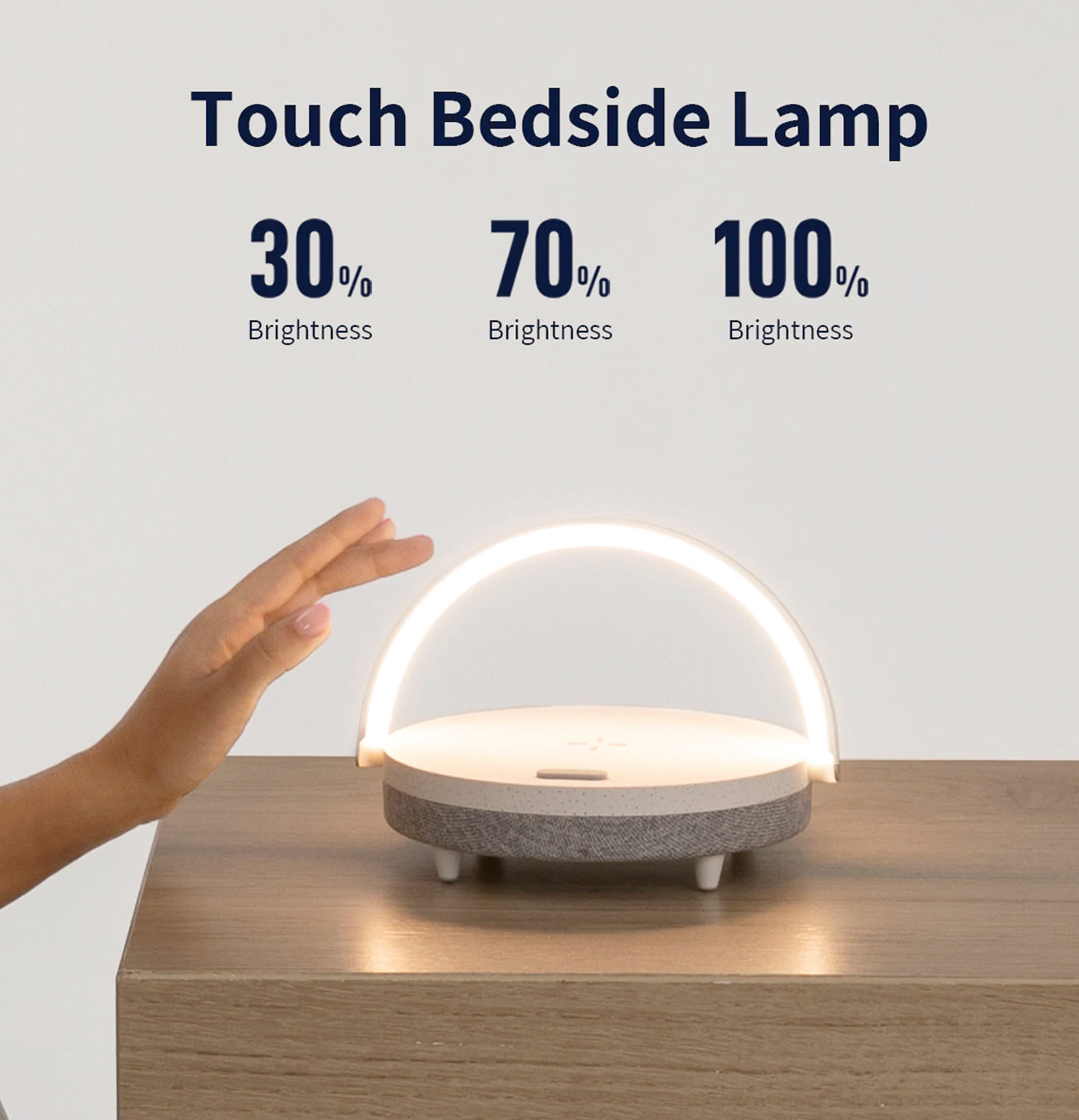 LumeSync – 4-in-1 Dimmable Bed Lamp with Wireless Charger and Bluetooth Speaker