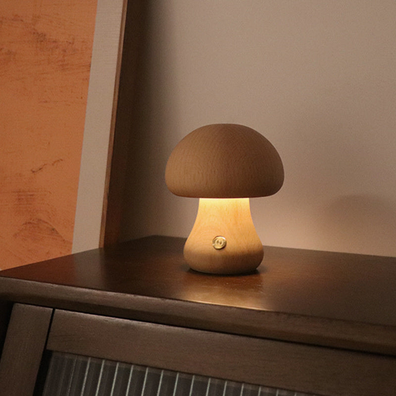 MushRoomGlow – Vintage Table Lamp with Wooden Design for a Cozy Atmosphere