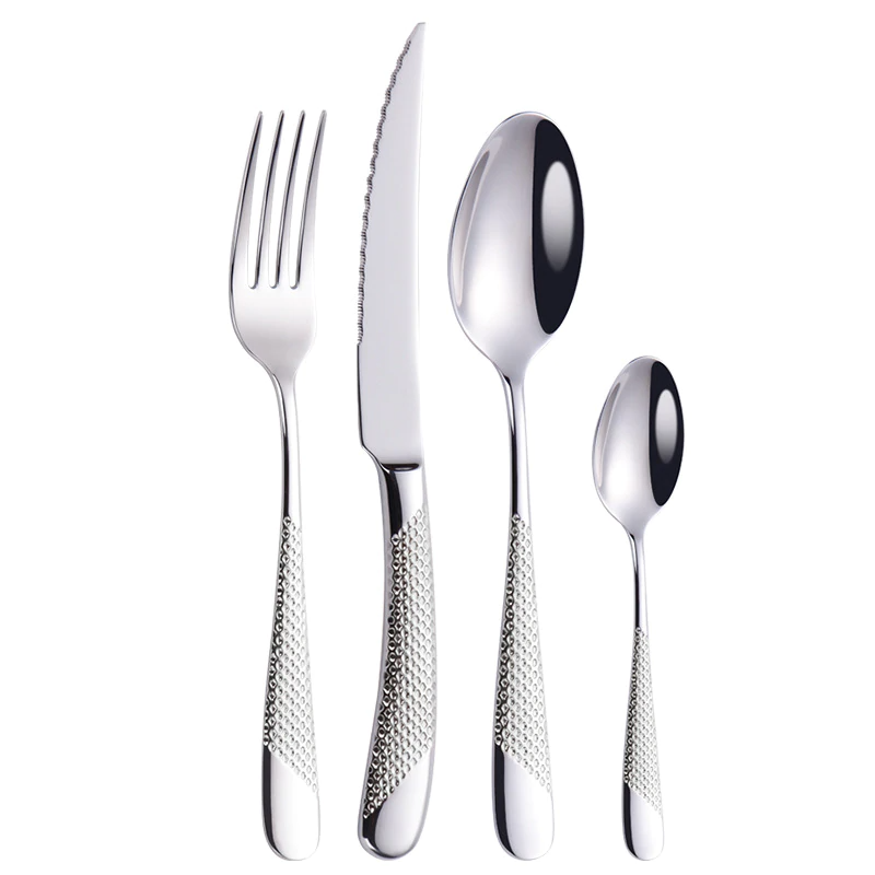 Ferran Elegance – Luxury Stainless Steel Cutlery Set with Diagonal Texture (24/30/48/60-piece)