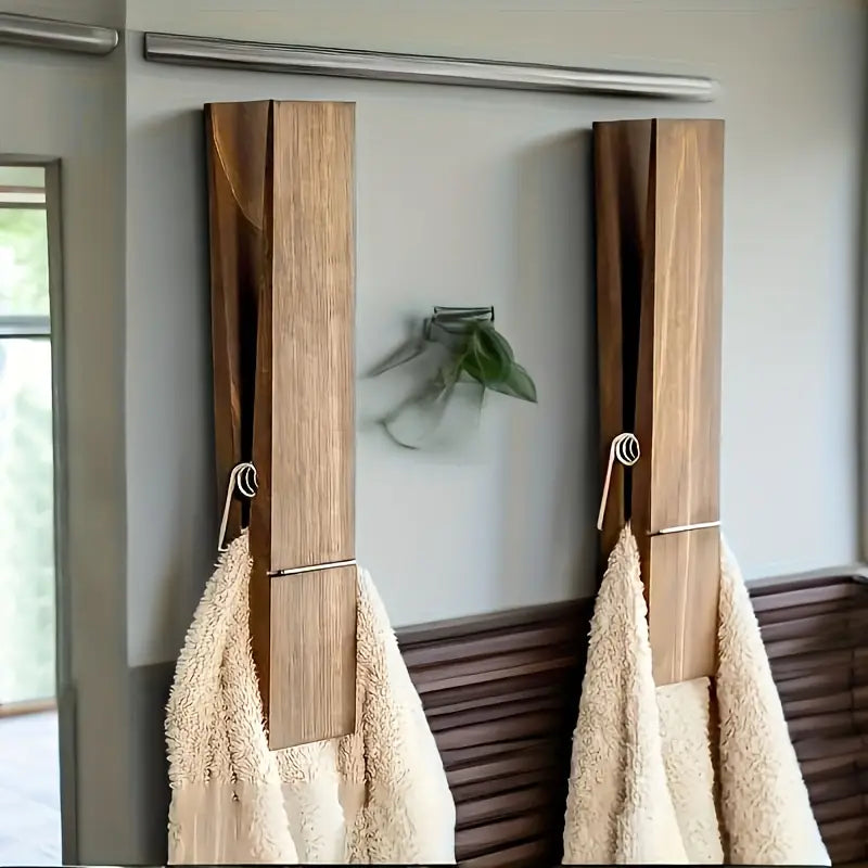 TimberLuxe Wooden Wall Hook Set – Sculptural Design for a Stylish Interior