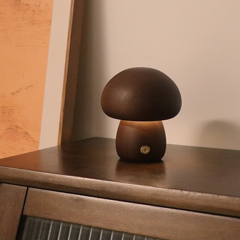MushRoomGlow – Vintage Table Lamp with Wooden Design for a Cozy Atmosphere