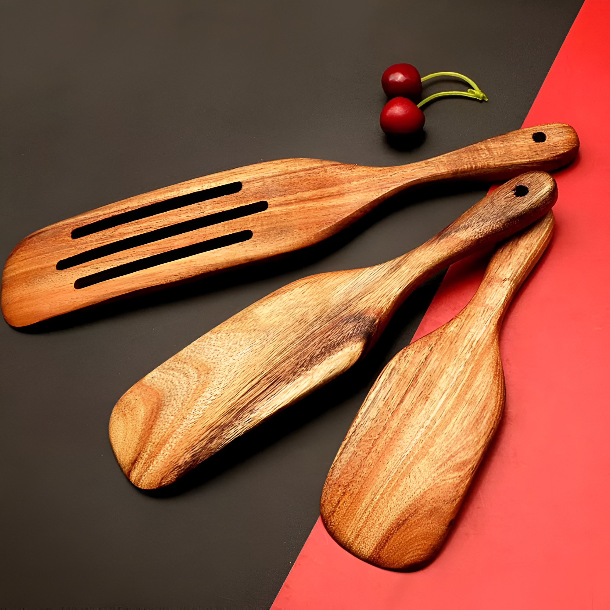 TeakCraft – Luxe Wooden Spatula Set for Scratch-Free Cooking