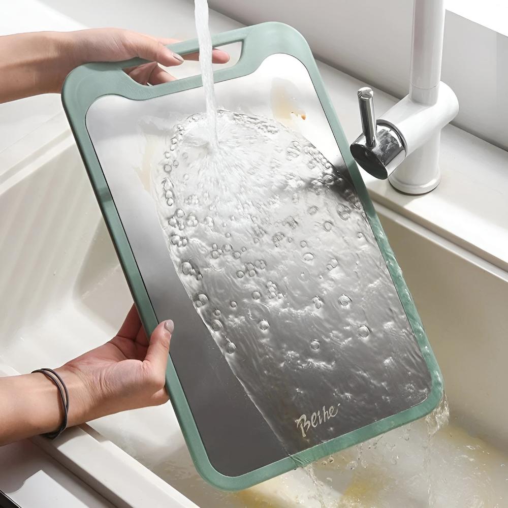 ChefSteel – Double-Sided Stainless Steel Cutting Board with Antibacterial Surface and Integrated Garlic Grater