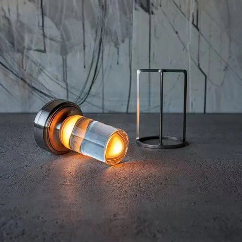 LumiGlow – Crystal Table Lamp with Wireless Functionality
