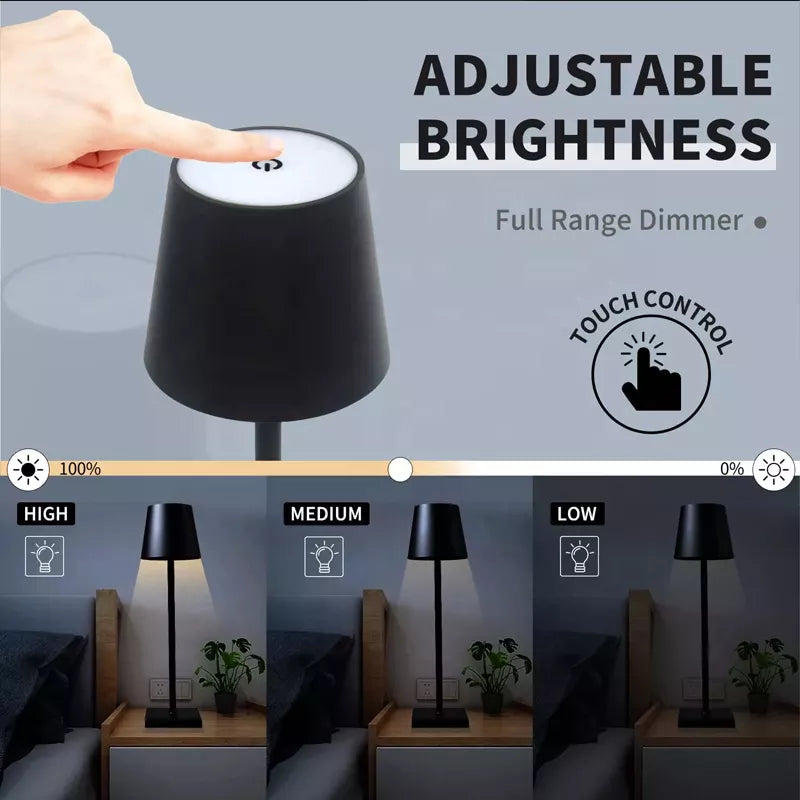 LumiFlex – Luxe Wireless Table Lamp with Adjustable Lighting