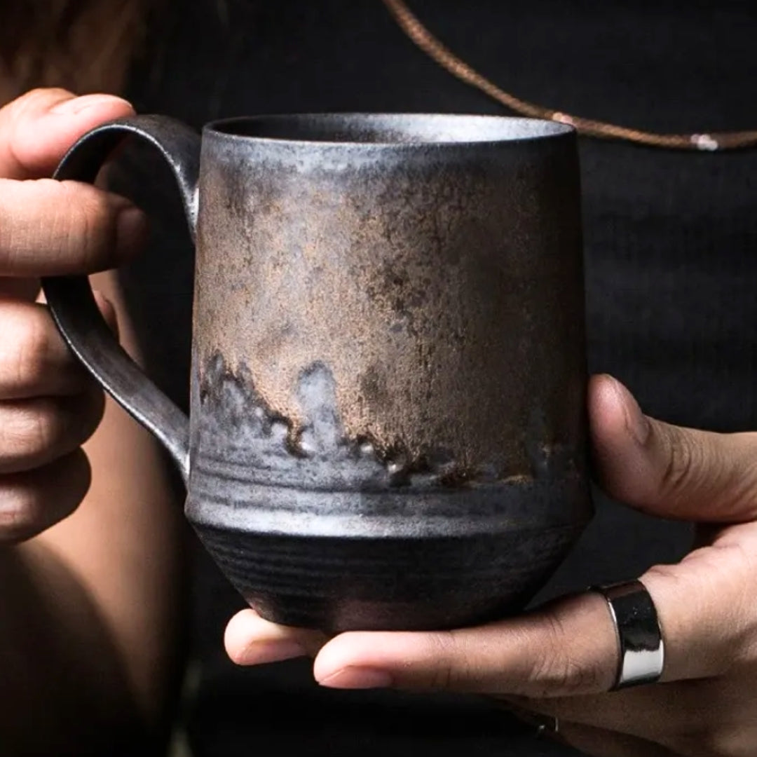 HarvestStone – Handmade Rustic Ceramic Mug for a Warm, Nostalgic Experience