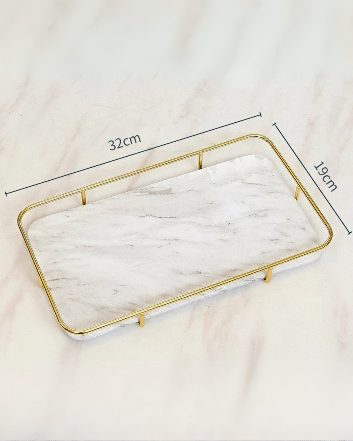 The Marble Elegance – Luxury Marble Bathroom Set with Golden Accents (6-piece)