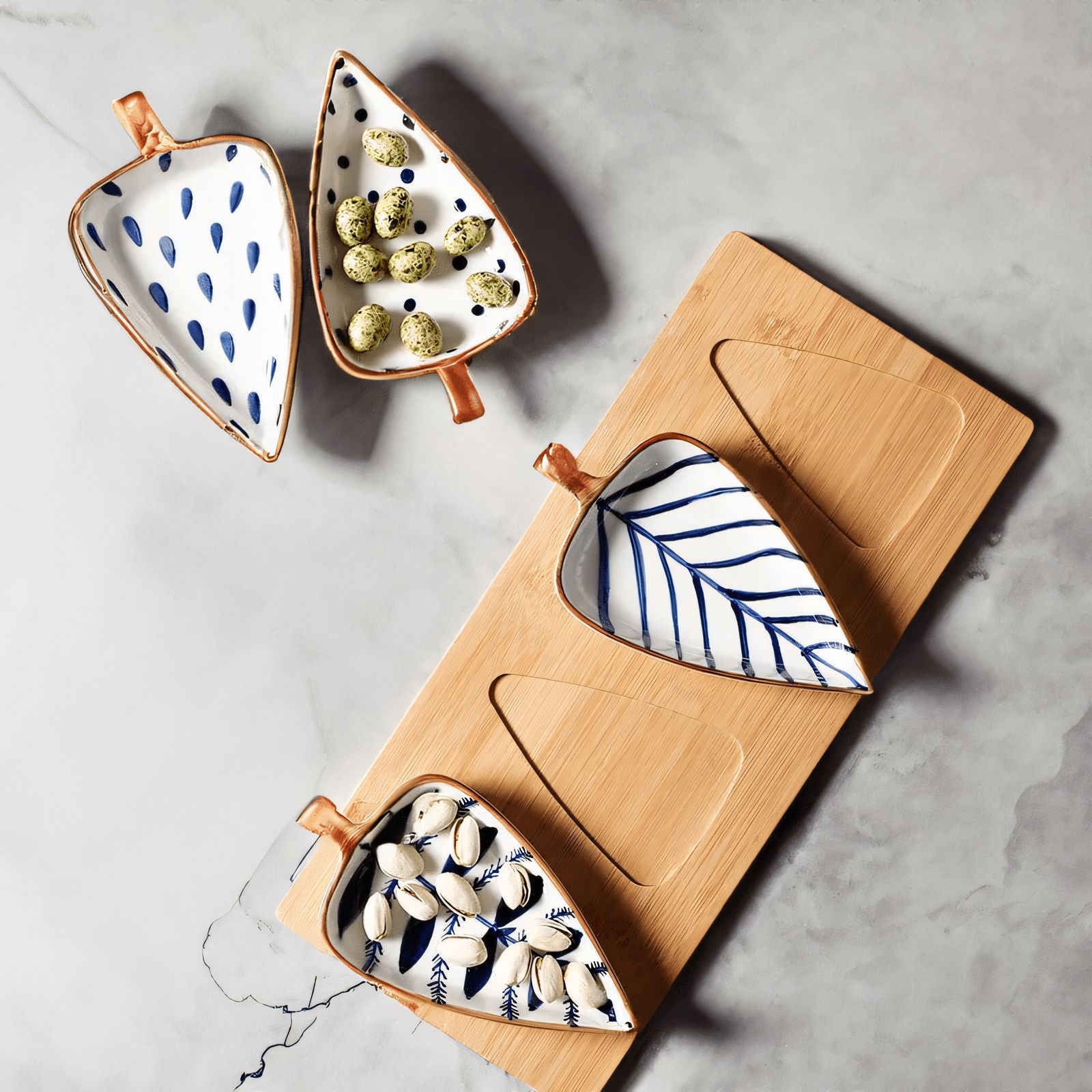 LeafAura Luxe Serving Board Set – Natural Elegance for a Stylish Table