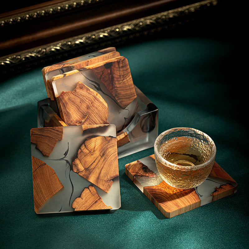 Aurélie Resin Luxe Coaster Set – Stylish Table Accessory for a Refined Interior