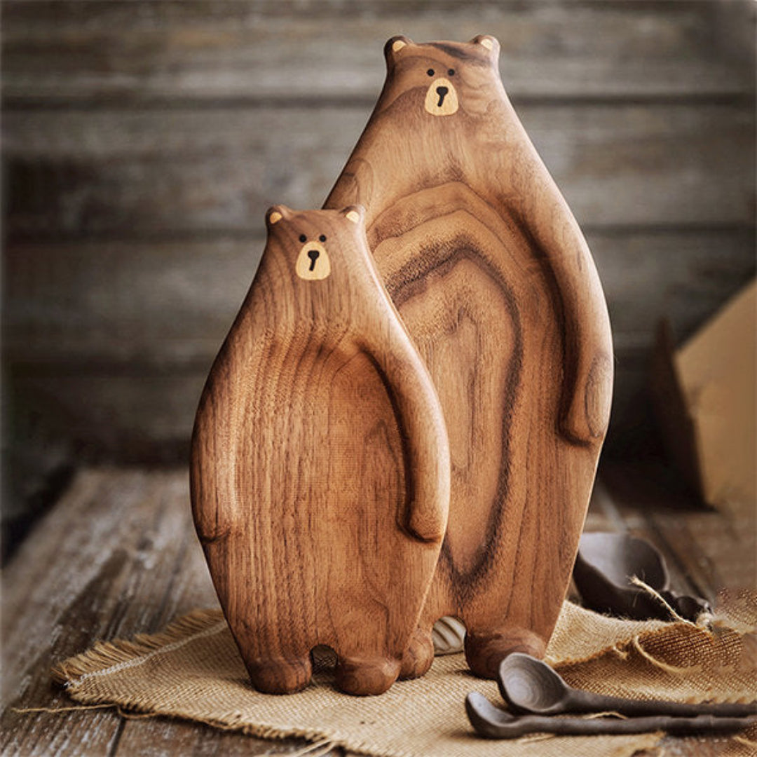 Planche de service en bois en forme d’ours en bois alimentaire pour cuisine
