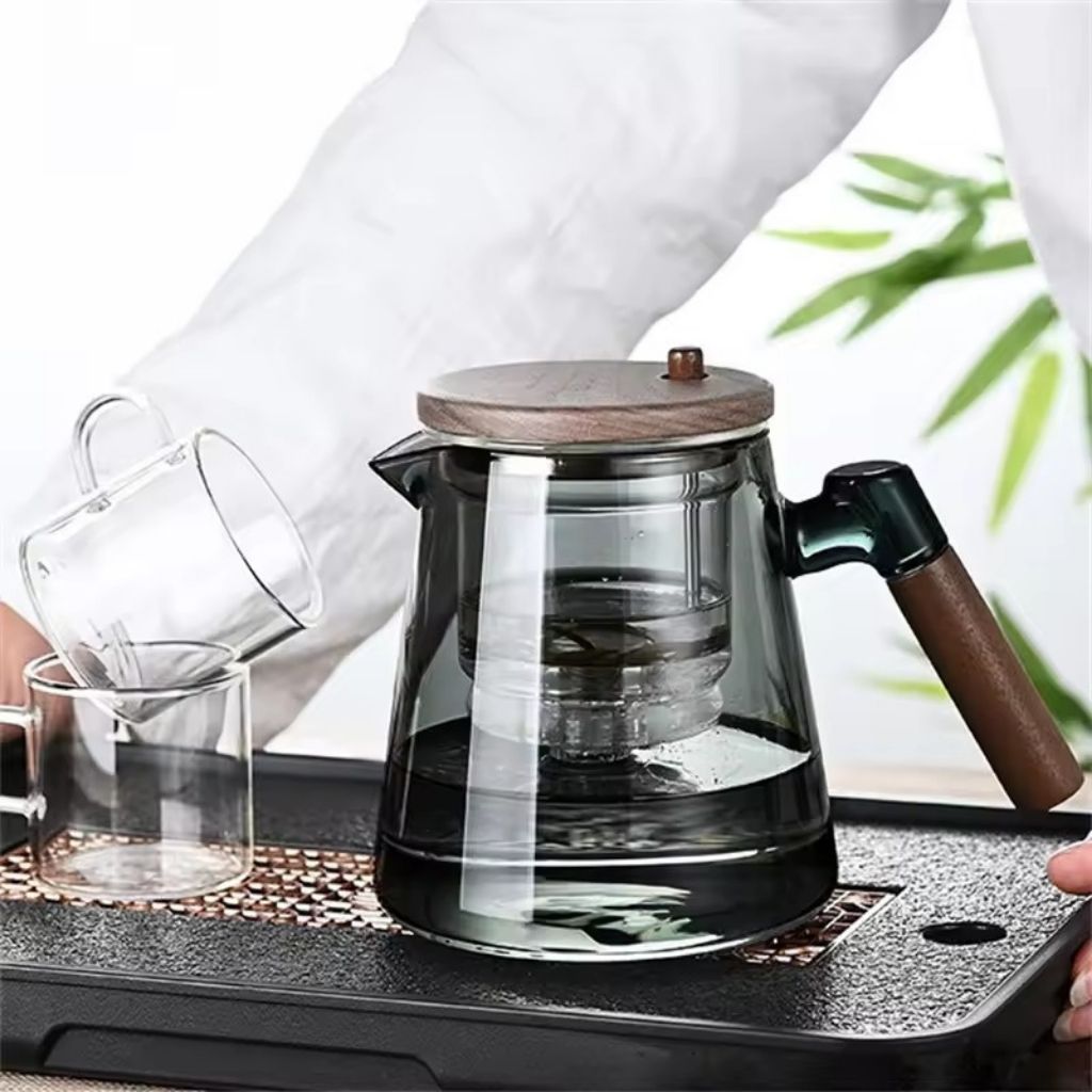 LumiBrew Elegante Glazen Theepot met RVS Infuser – Voor een Stijlvol Theemoment