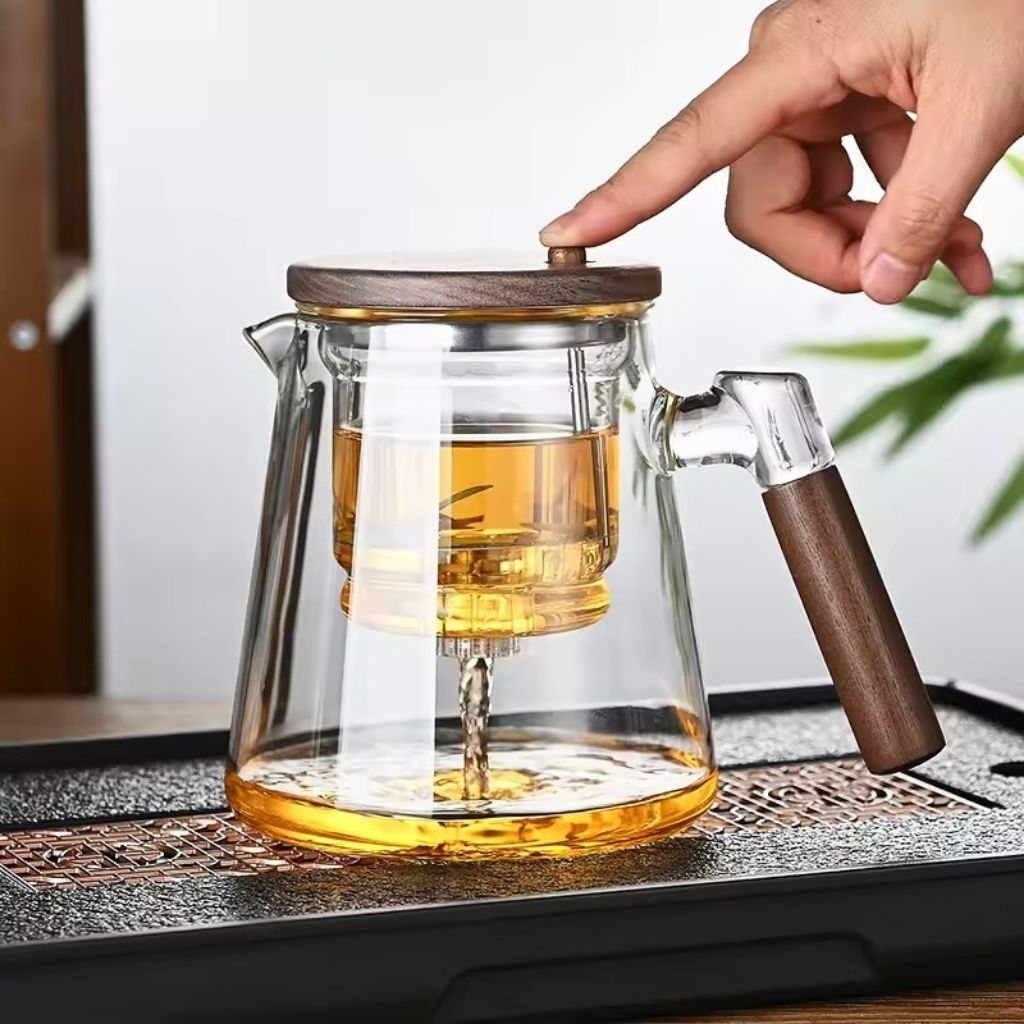 LumiBrew Elegante Glazen Theepot met RVS Infuser – Voor een Stijlvol Theemoment