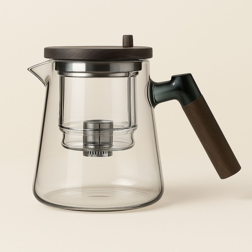 LumiBrew Elegante Glazen Theepot met RVS Infuser – Voor een Stijlvol Theemoment