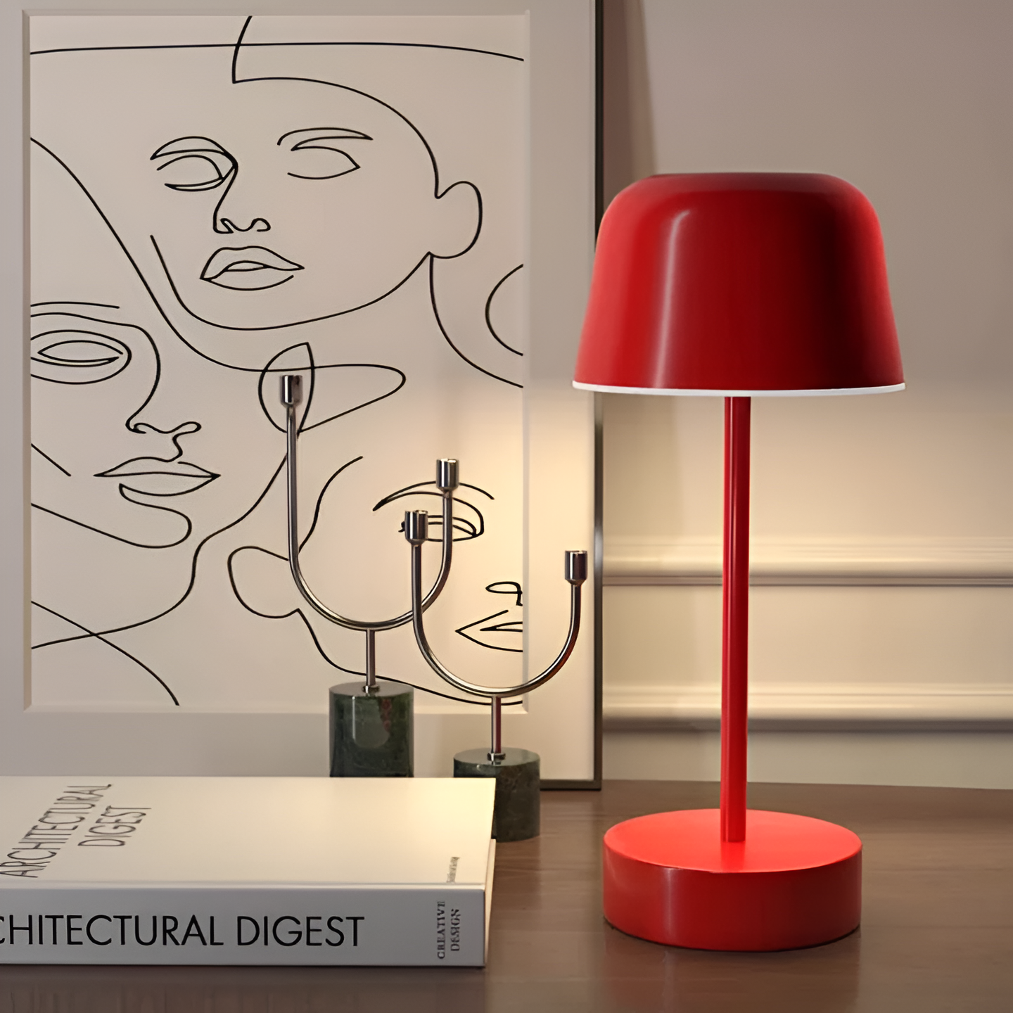 Colorful Retro LED Table Lamp – Cordless and USB rechargeable