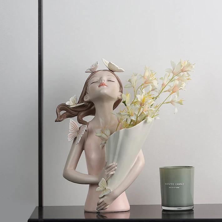 FloraGrace – Enchanting Woodland Sculpture with Butterflies and Flowers