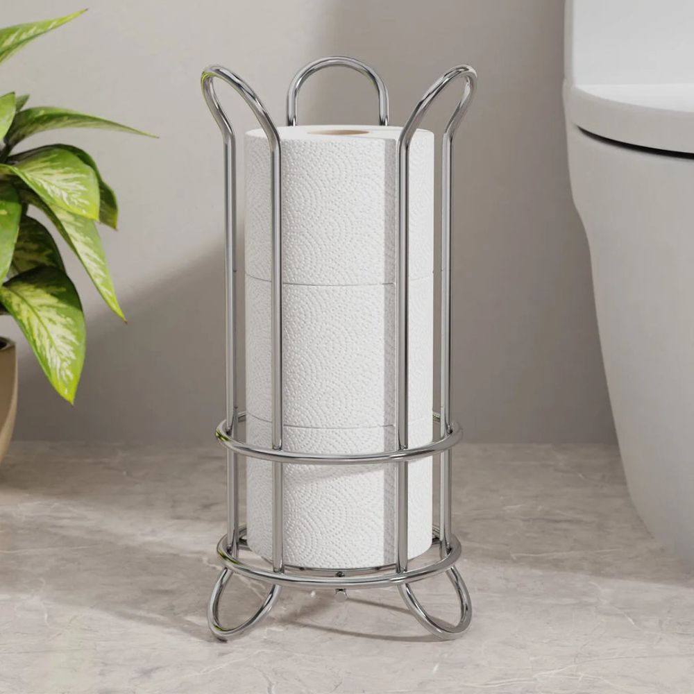 ChromeHaven Luxe Toilet Roll Holder – Stylish Storage for a Modern Interior