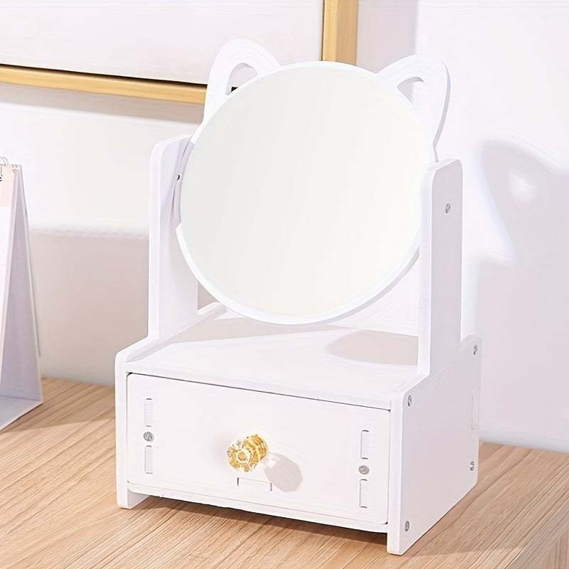 LumiCharm Elegant Makeup Mirror with Storage Drawer – Stylish Table Design for a Refined Beauty Routine