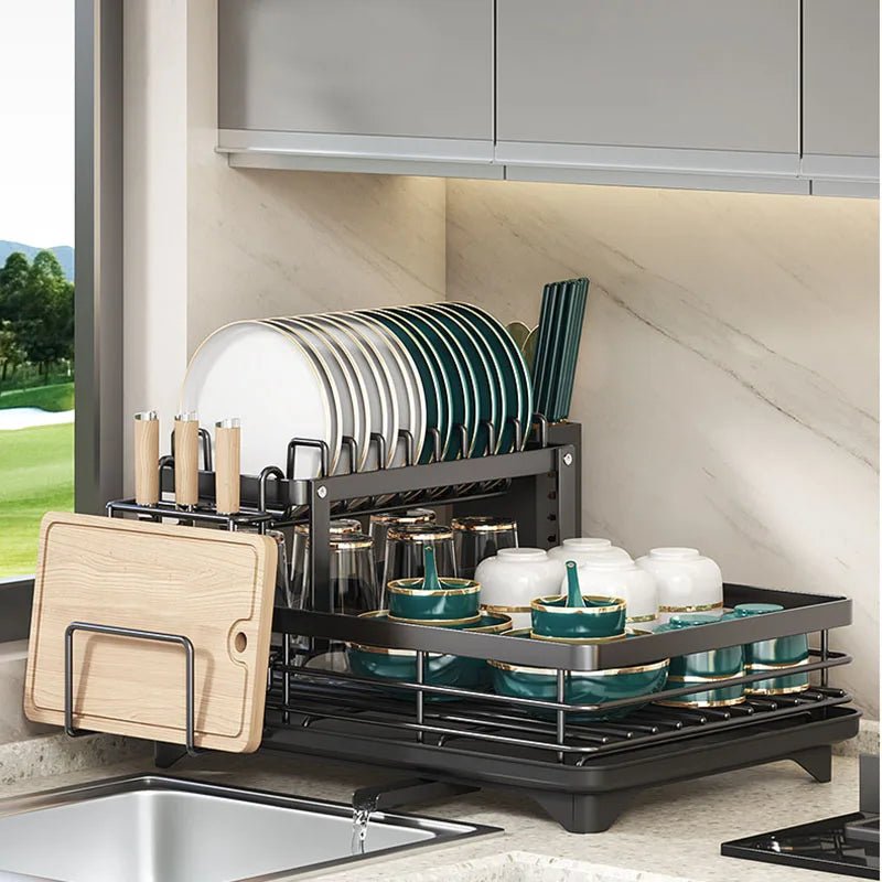 Foldable Stainless Steel Drying Rack with Silicone Feet for Kitchen