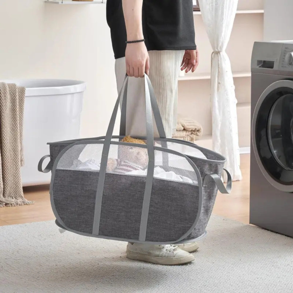LumiFold Luxe Laundry Basket – Foldable Design with Reinforced Handles for Smart Organization