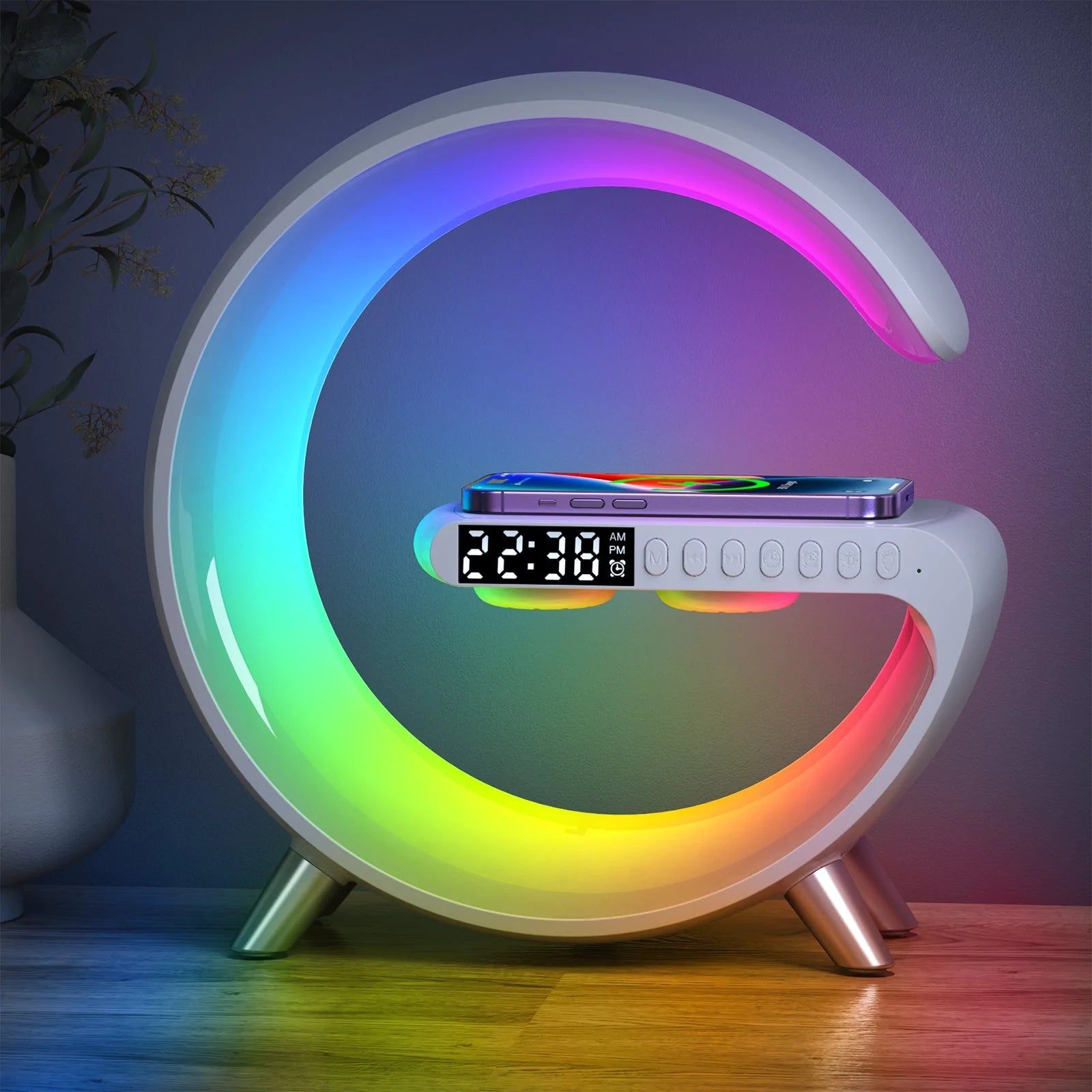 LumiÉlite – Smart Table Lamp with RGB Lighting and Wireless Charger