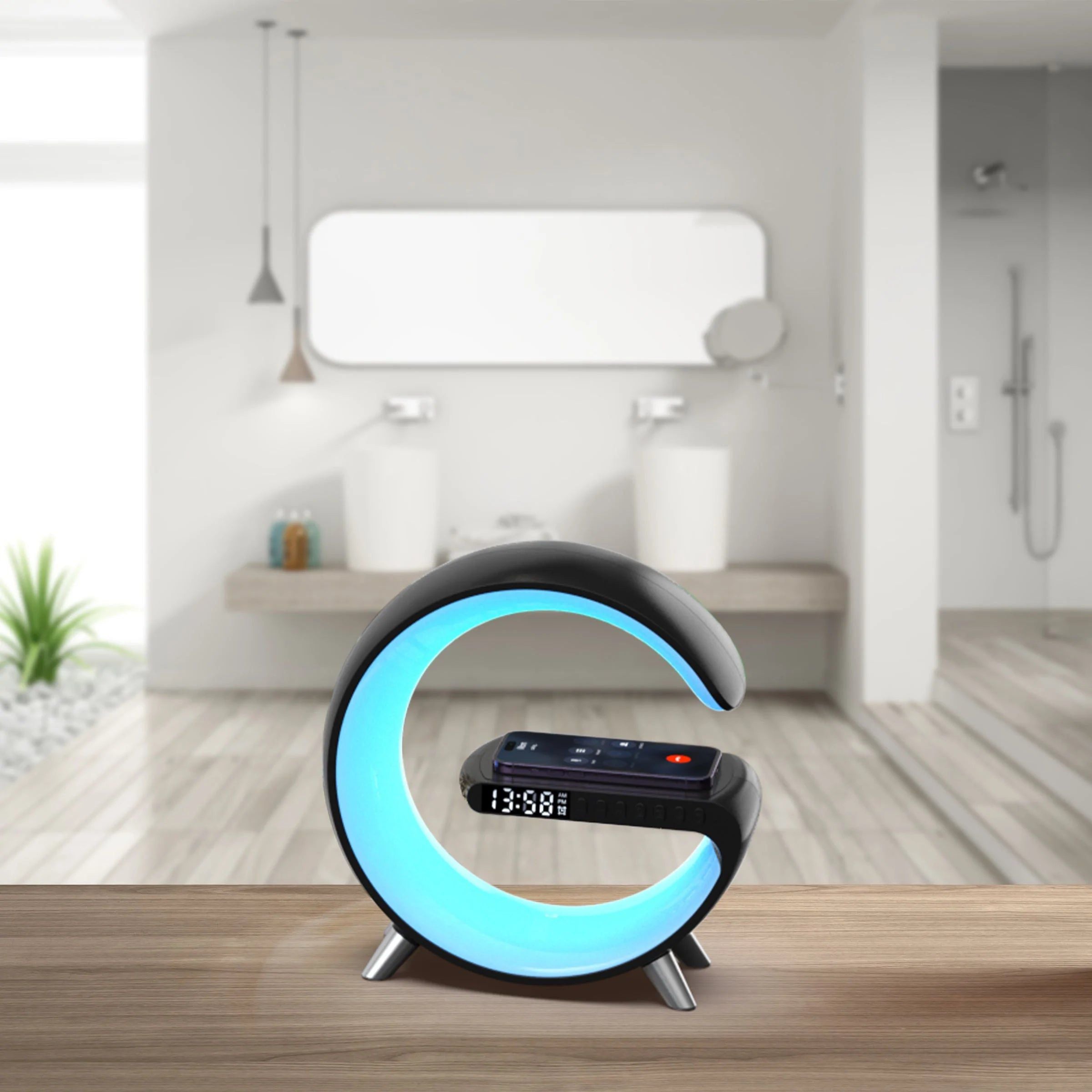 LumiÉlite – Smart Table Lamp with RGB Lighting and Wireless Charger