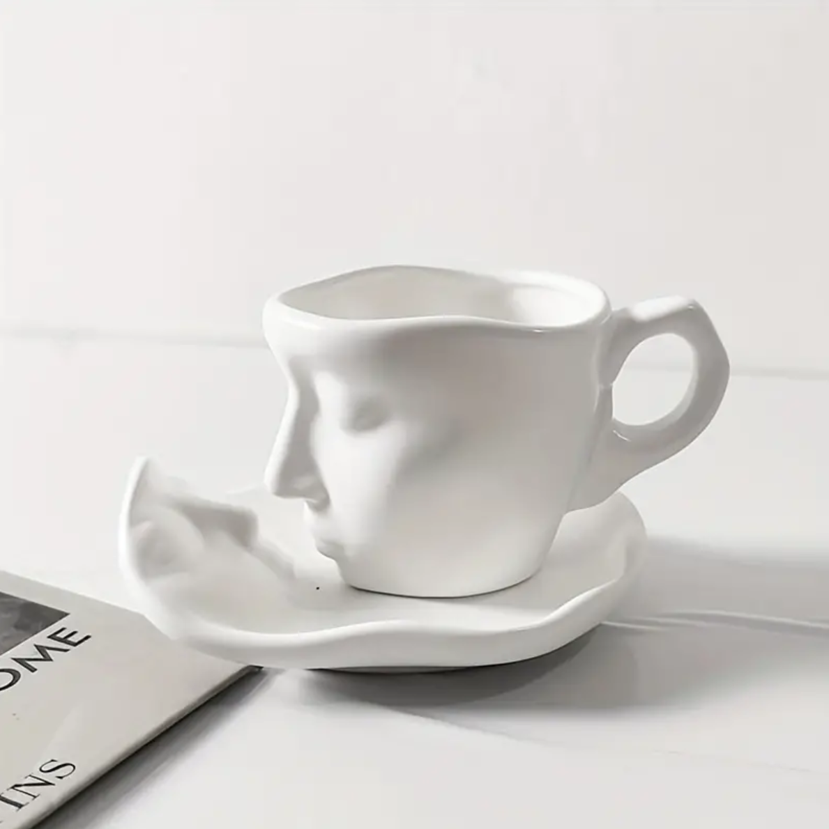 AmoraCeram – Elegant Ceramic Coffee Cup & Saucer Set for Romantic Moments