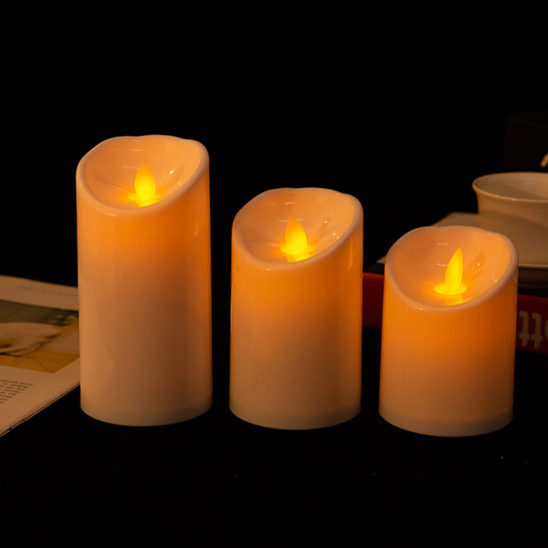 GlowLume – Set of 3 Realistic LED Candles with Moving Flame & Remote Control