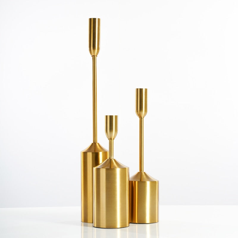 AuroraLuxe Golden Candlestick Set – Stylish Eye-catcher for a Warm & Elegant Interior
