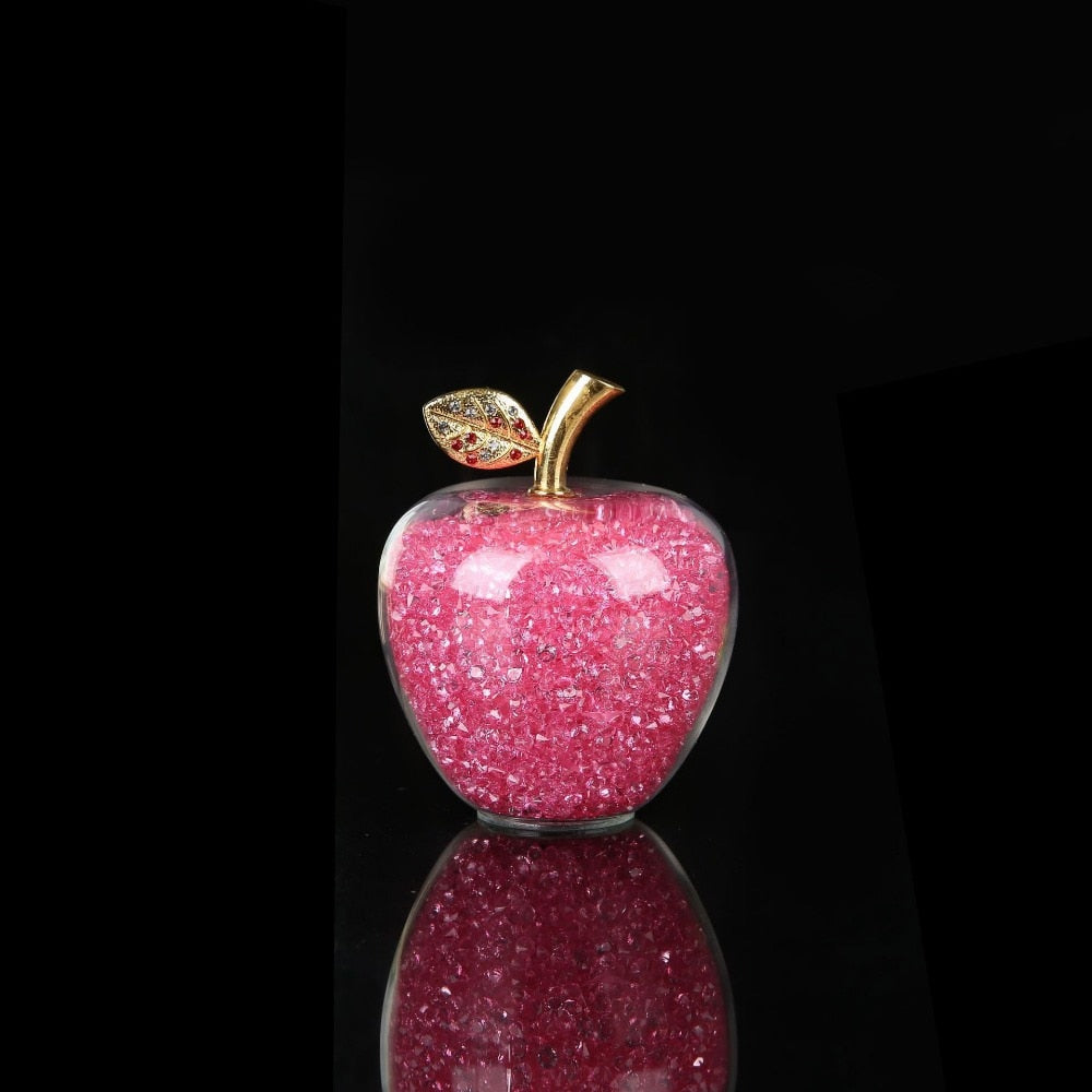 ÉclatLuxe – Handmade Crystal Apple Figurine with Timeless Elegance