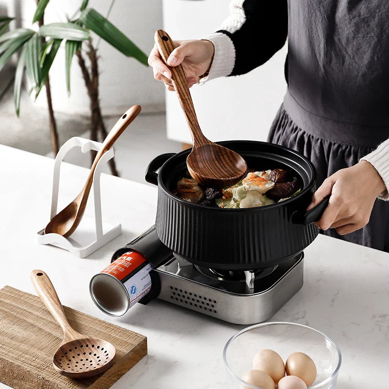 CulinaSet – Stylish 7-Piece Kitchen Tool Set made of Teak Wood for a Luxury and Functional Cooking Experience