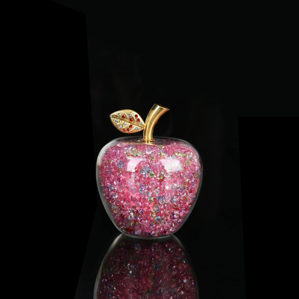 ÉclatLuxe – Handmade Crystal Apple Figurine with Timeless Elegance