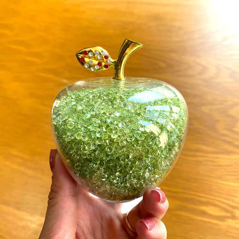 ÉclatLuxe – Handmade Crystal Apple Figurine with Timeless Elegance