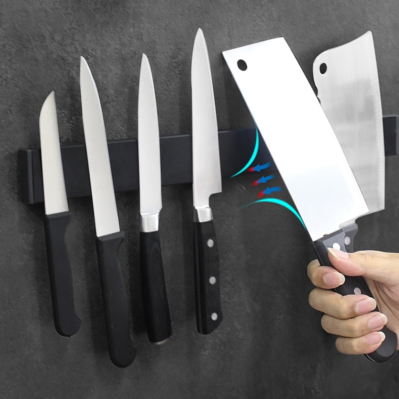 MagnaStore – Modern Wall Bracket for Knives and Kitchen Utensils made of Stainless Steel with Strong Magnets