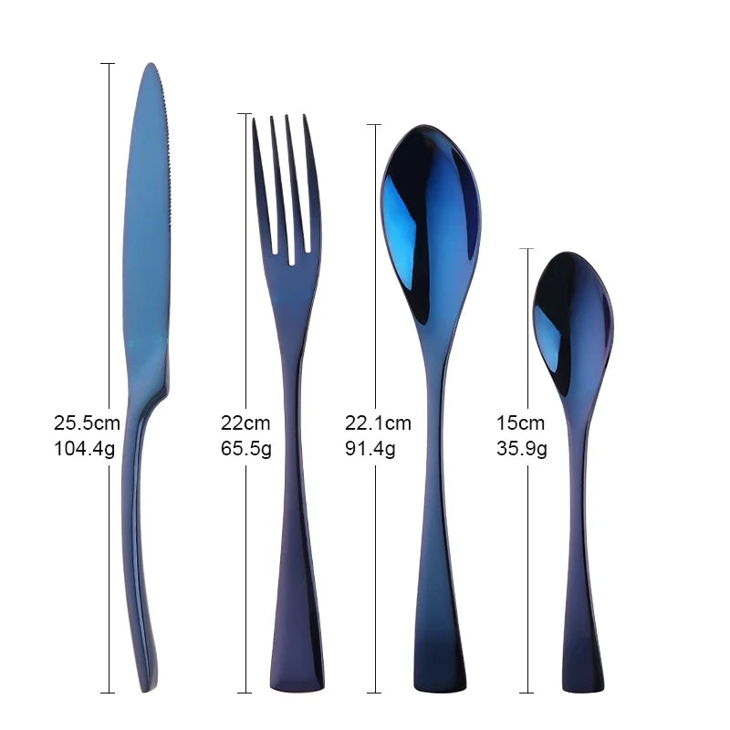 Mariselle Luxe Cutlery Set – Stylish Table Elegance with Ocean-Colored Accents