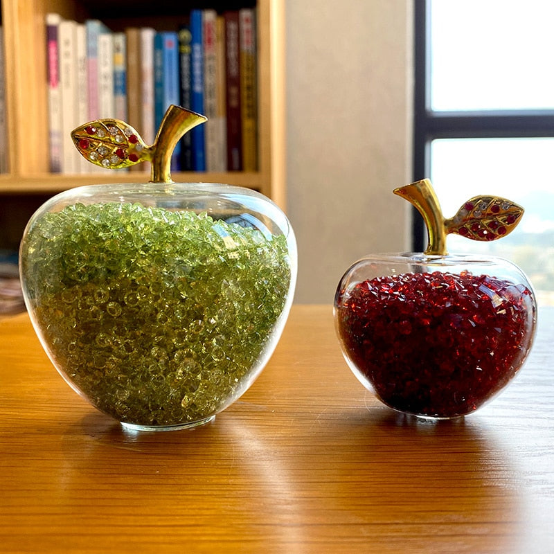 ÉclatLuxe – Handmade Crystal Apple Figurine with Timeless Elegance