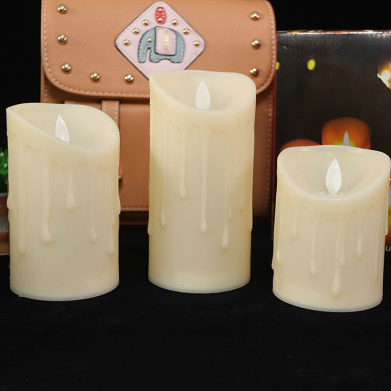 GlowLume – Set of 3 Realistic LED Candles with Moving Flame & Remote Control