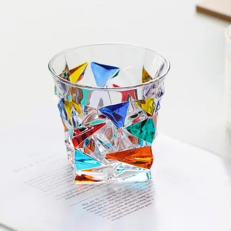 LuceVino Luxe Hand-Painted Crystal Glasses – For an Artistic Table Setting with Italian Allure