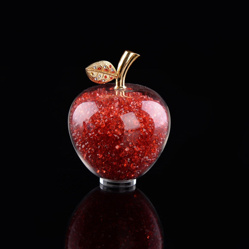 ÉclatLuxe – Handmade Crystal Apple Figurine with Timeless Elegance