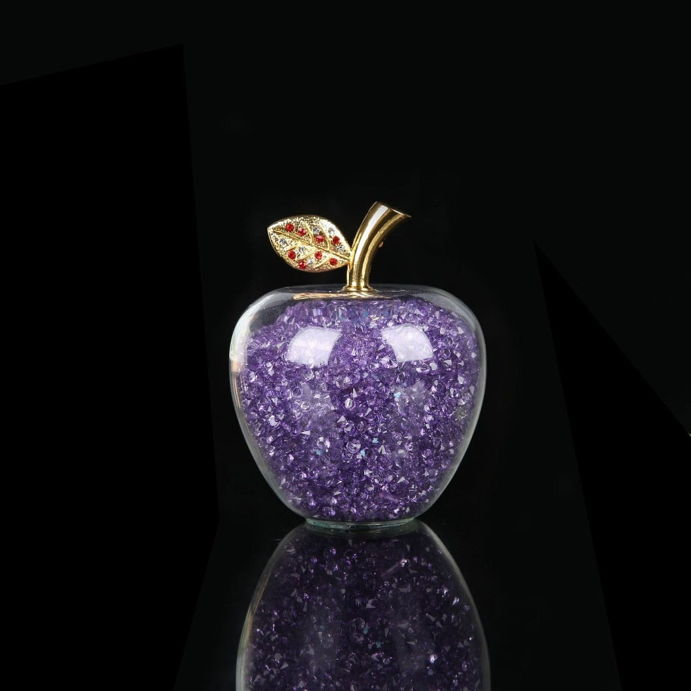ÉclatLuxe – Handmade Crystal Apple Figurine with Timeless Elegance