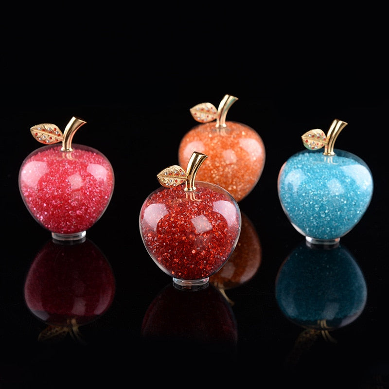 ÉclatLuxe – Handmade Crystal Apple Figurine with Timeless Elegance
