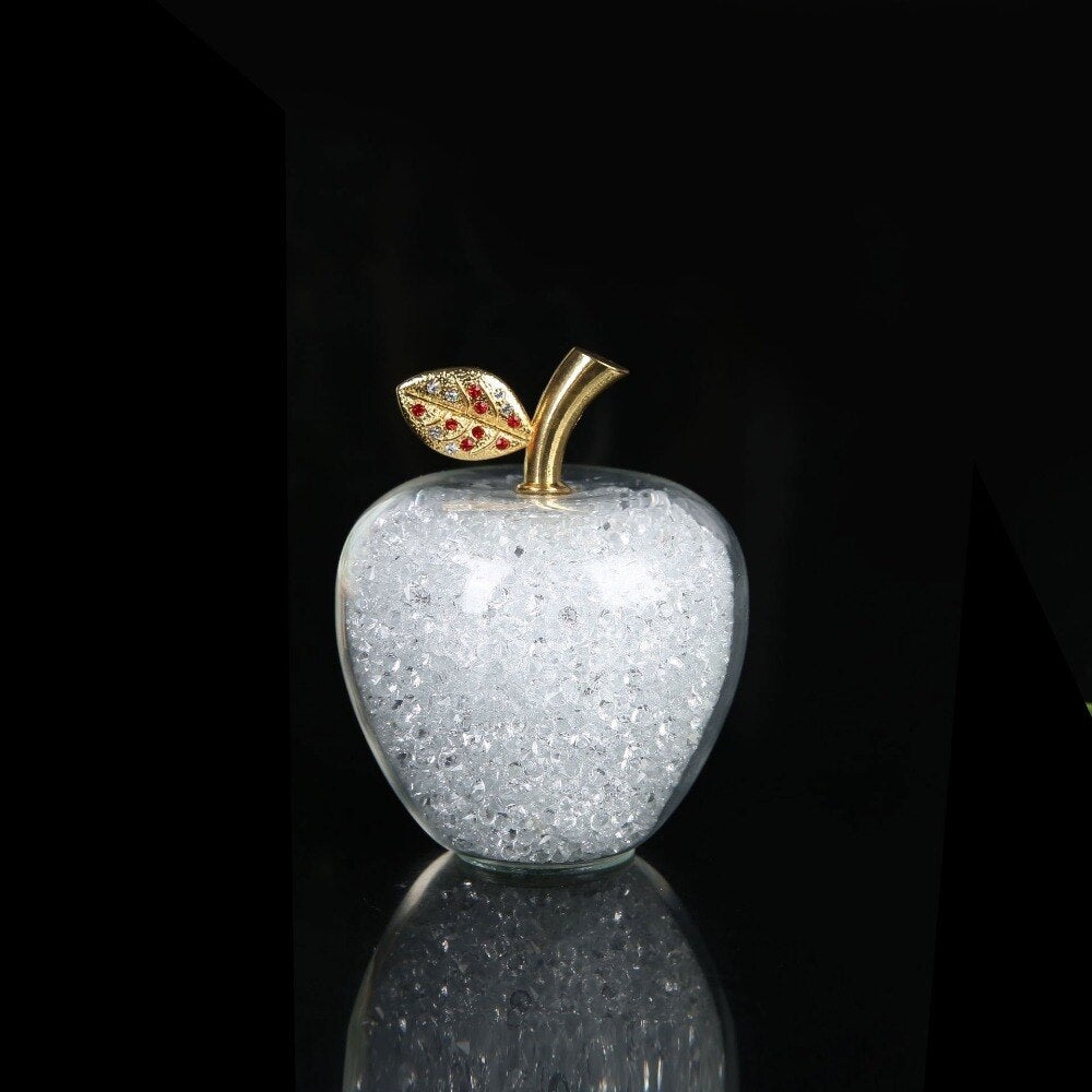 ÉclatLuxe – Handmade Crystal Apple Figurine with Timeless Elegance