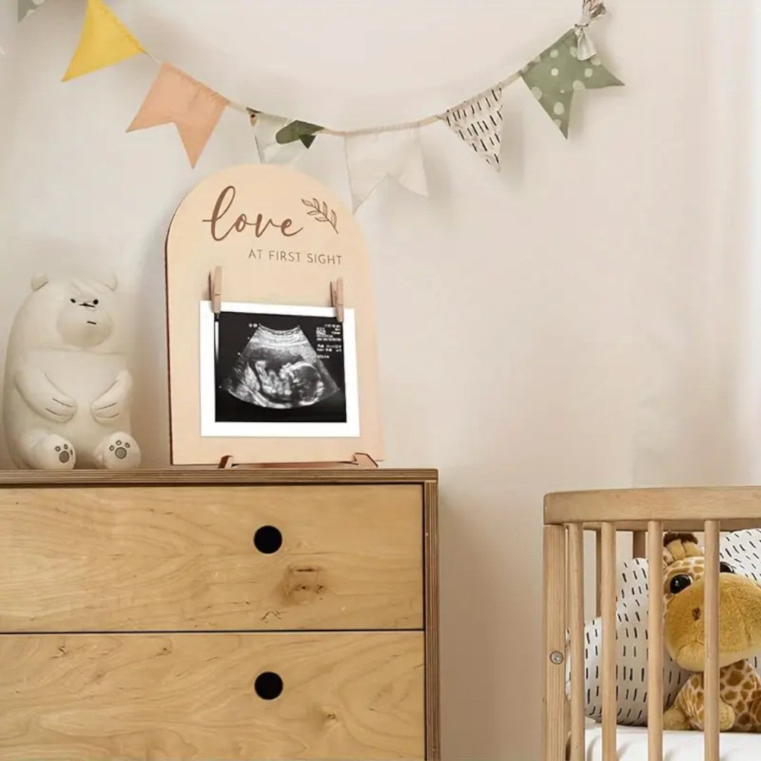 LumiCherish Elegant Wooden Baby Memory Frame – For Precious First Moments