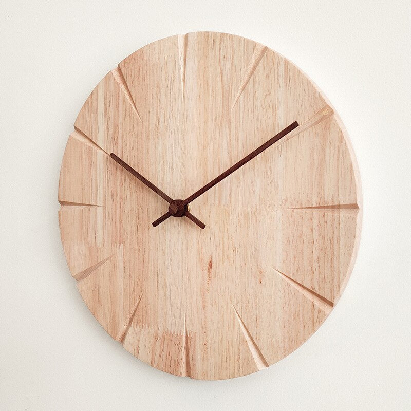 NordicTime – Silent Wooden Wall Clock Made of Solid Wood for a Minimalist Interior