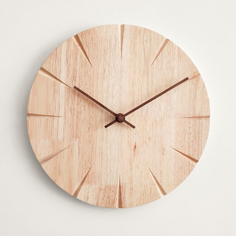 NordicTime – Silent Wooden Wall Clock Made of Solid Wood for a Minimalist Interior