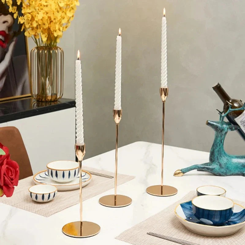 LumiÉlégance – Luxury Candle Holders in Metal for a Cozy Interior