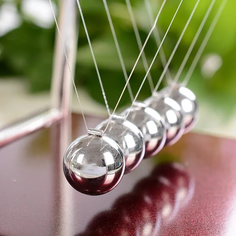 KineticBalance – Luxe Newton Cradle with Steel Balls for Dynamic Decoration and Education