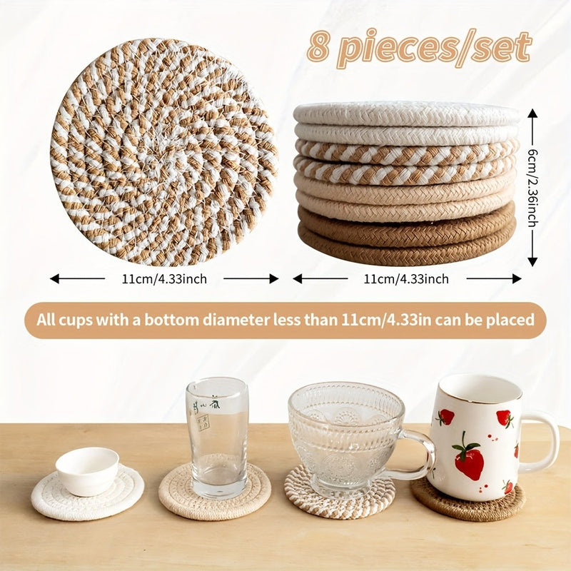 NordicShield – 8-Piece Coaster Set for Stylish & Protected Tables