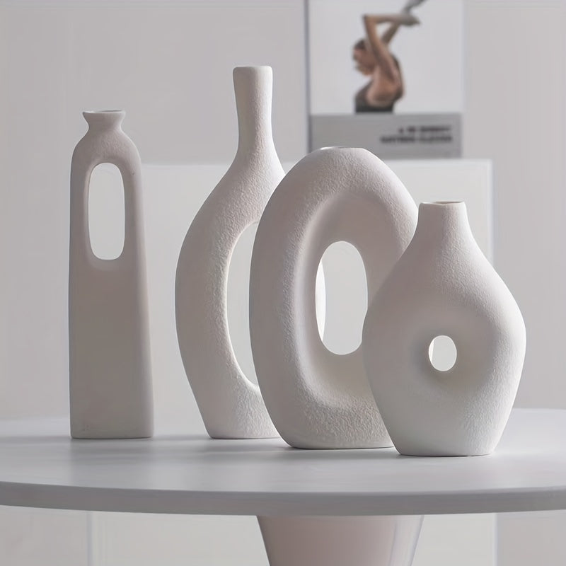 TerraVase – 4-Piece Ceramic Vase Set in Boho Style for Atmospheric Decoration