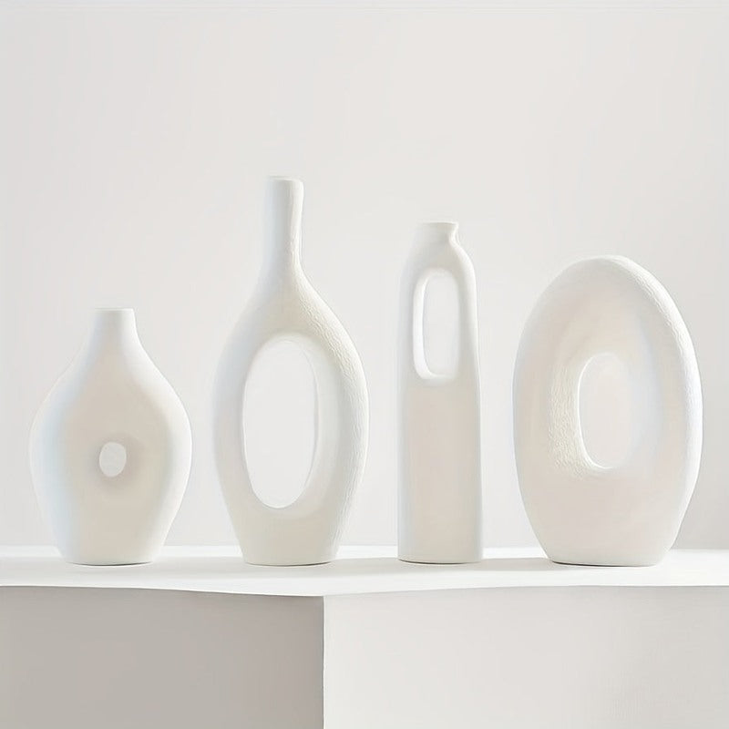 TerraVase – 4-Piece Ceramic Vase Set in Boho Style for Atmospheric Decoration