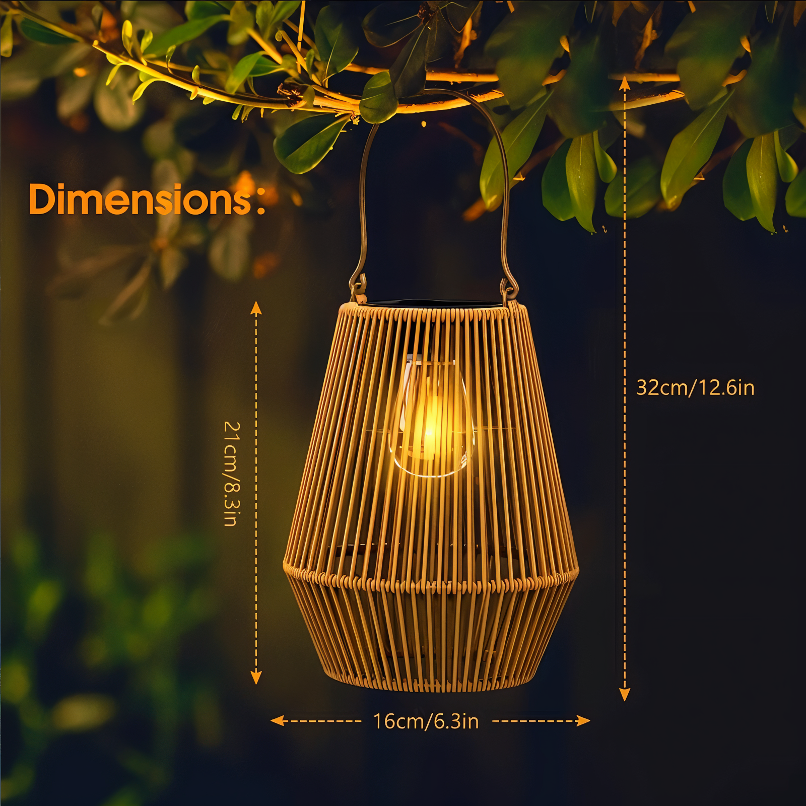 LumiBamboo – Elegant Hanging Lantern with Timeless Rattan Charm